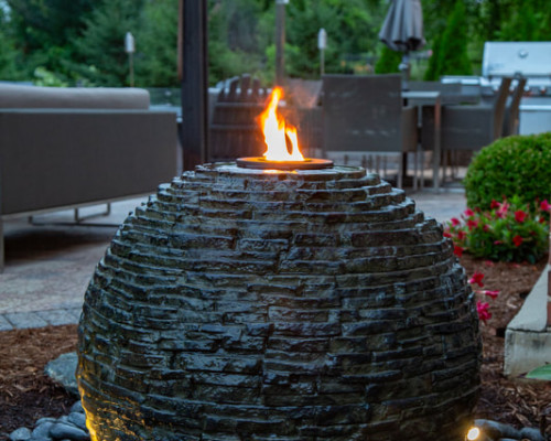 Fountain with fire